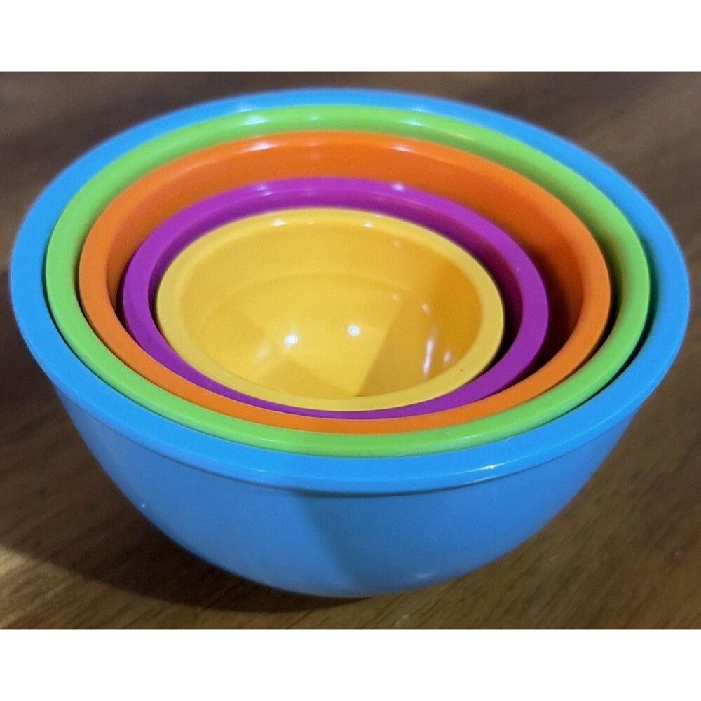 Multi-Color Melamine Measuring Nesting Bowls (five) 2c To 1/8c